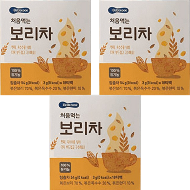 베베쿡 처음 먹는 보리차, 3g, 18개입, 3개