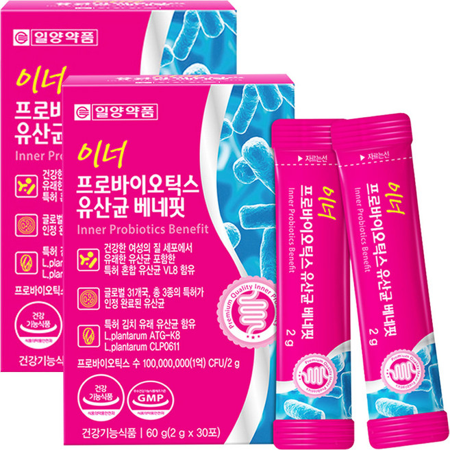 일양약품 이너 프로바이오틱스 유산균 베네핏, 60g, 2개