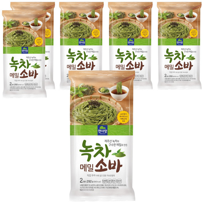 면사랑 녹차 메밀 소바, 292g, 6개