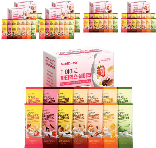 뉴트리디데이 다이어트 파티믹스 쉐이크 7종 세트, 350g, 7세트
