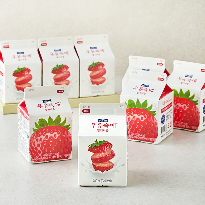 매일유업 우유속에 딸기과즙, 300ml, 8개