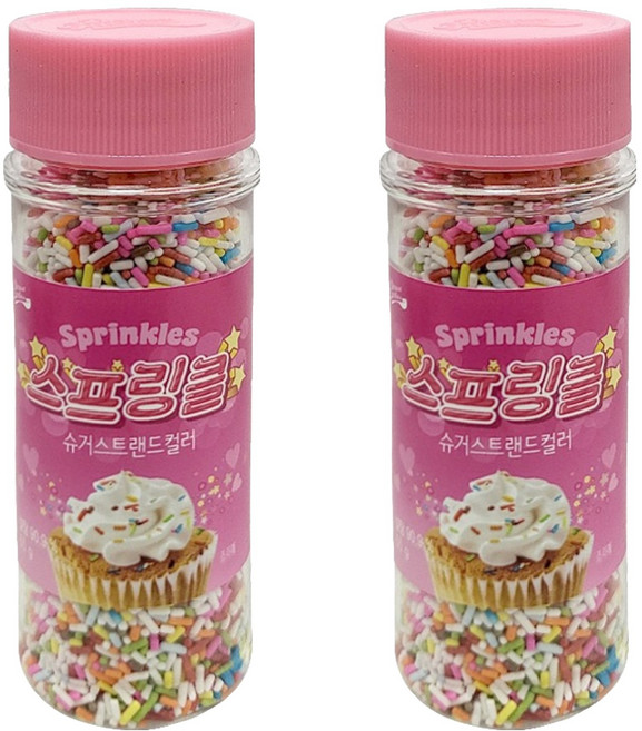 브레드가든 슈가 스트랜드 컬러 스프링클, 55g, 2개