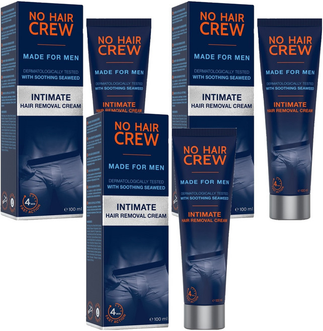 노헤어크루 남성용 제모 인티메이트 크림 포바디 민감부위용, 100ml, 3개