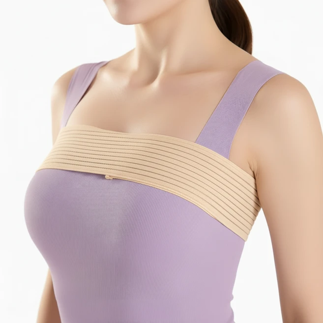 라운듀 스포츠 고정압박 가슴윗밴드, 베이지, 1개 - 쿠팡