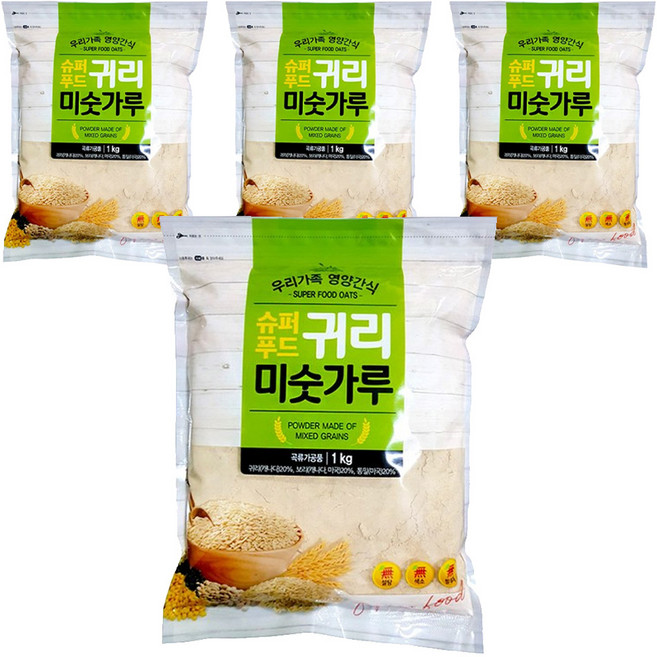 슈퍼푸드 귀리 미숫가루, 1kg, 4개