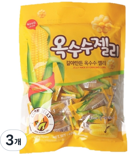 갈아만든 옥수수젤리, 400g, 3개
