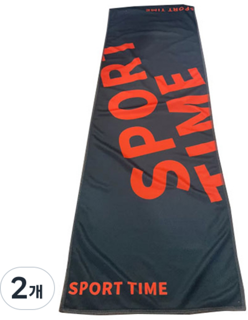 소니오 피트니스 쿨 스포츠 타월 30 x 100 cm, 03 타임블랙오렌지, 2개