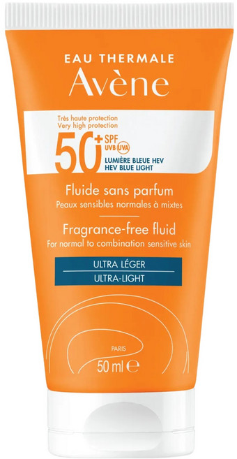 Avene 雅漾 超能輕感防曬液 無香 SPF50+, 1條, 50ml