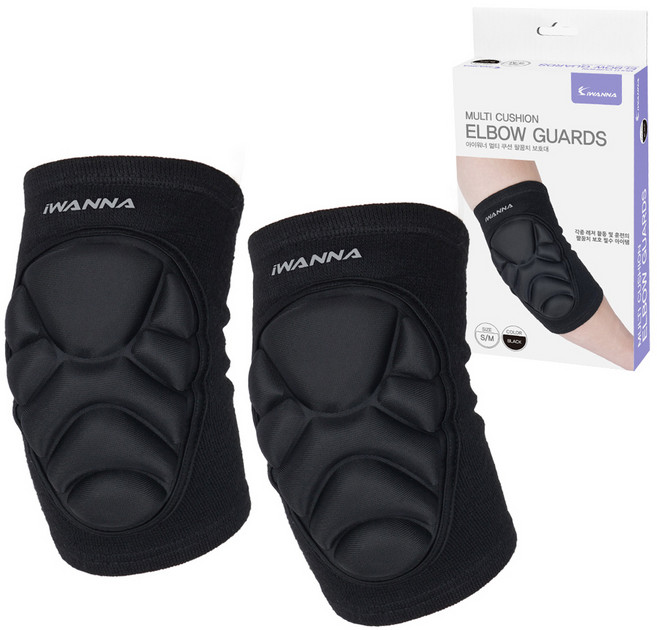 아이워너 멀티 다용도 쿠션 팔꿈치 보호대 2p, 1개, 블랙