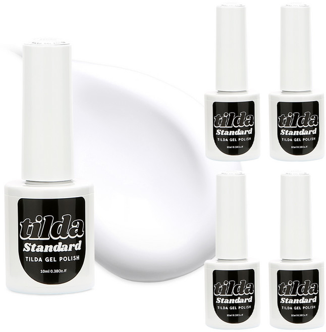 tilda 폴리쉬 컬러젤 매니큐어, T051 화이트, 5개, 10ml