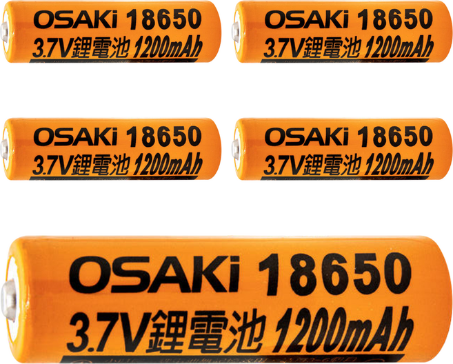 OSAKi 18650鋰電池, 5個, 1入
