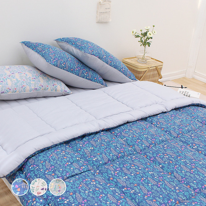 CHOUETTROOM Blooming系列 超細纖維薄被, 藍色