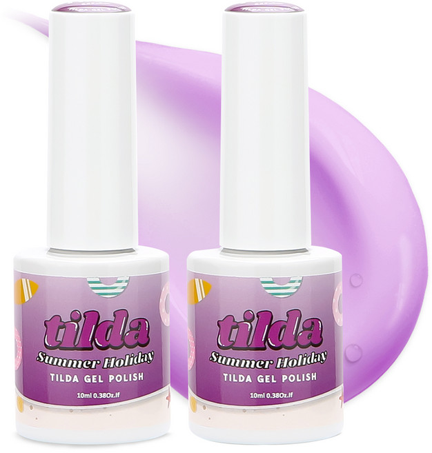 tilda 폴리쉬 컬러젤 매니큐어, T070 드리미퍼플, 2개, 10ml