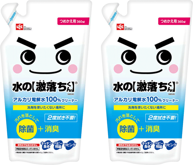 LEC 激落君 鹼性電解水去污噴劑補充包, 360ml, 2包