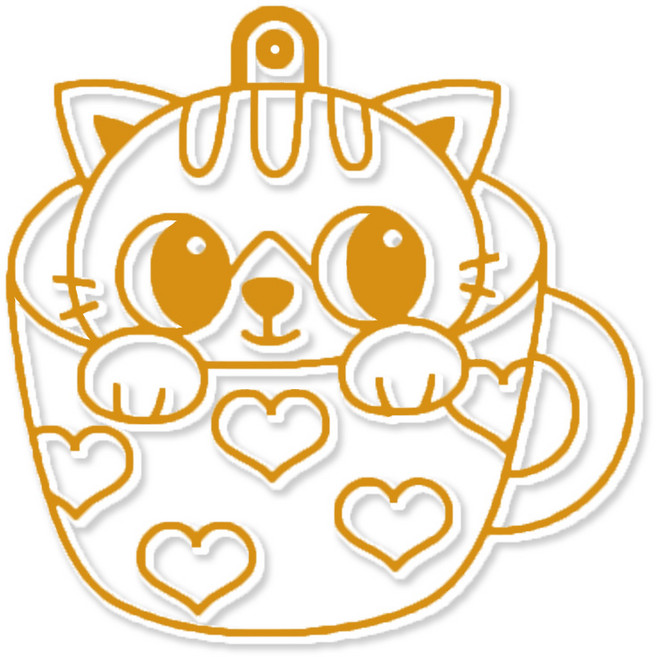 AMOS 阿摩司 壓克力模型版 杯子貓 S79 款 小款, 1個