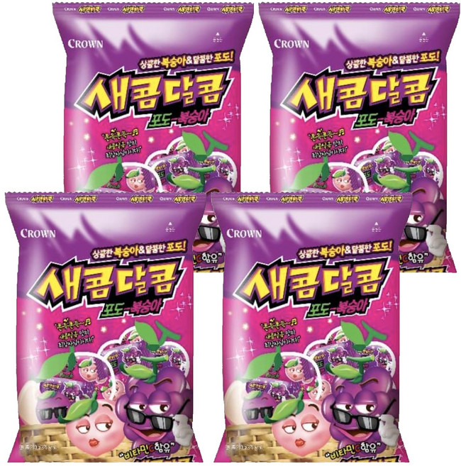 크라운 새콤달콤 포도복숭아, 200g, 4개