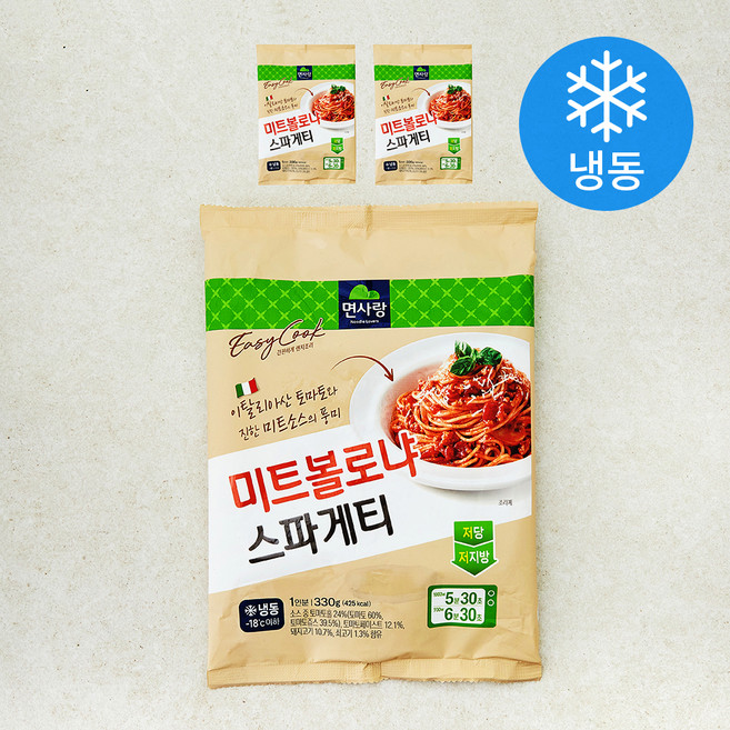 면사랑 미트 볼로냐 스파게티 1인분 (냉동), 330g, 3개