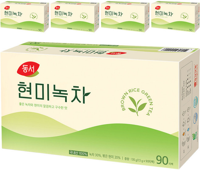 DONGSUH 東西食品 玄米綠茶, 1.5g, 90個, 5盒
