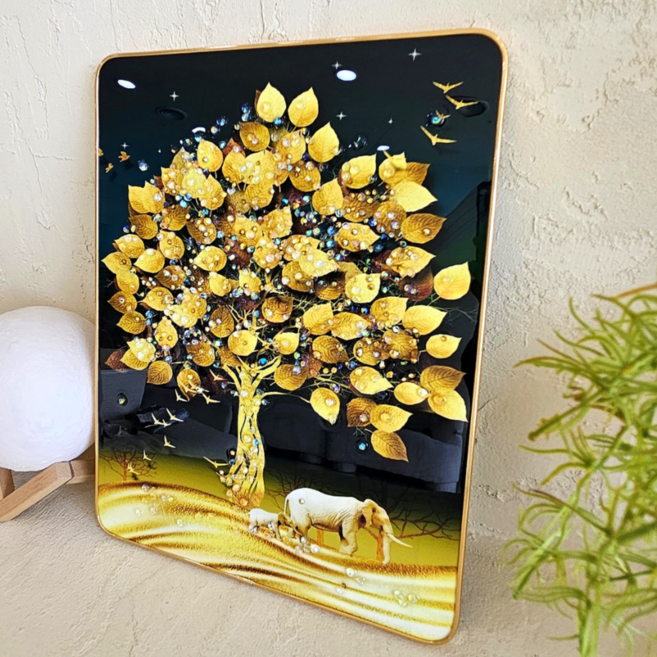 쿠칭아일랜드 부자되는 액자 02 재물 가득 황금 돈나무, 골드