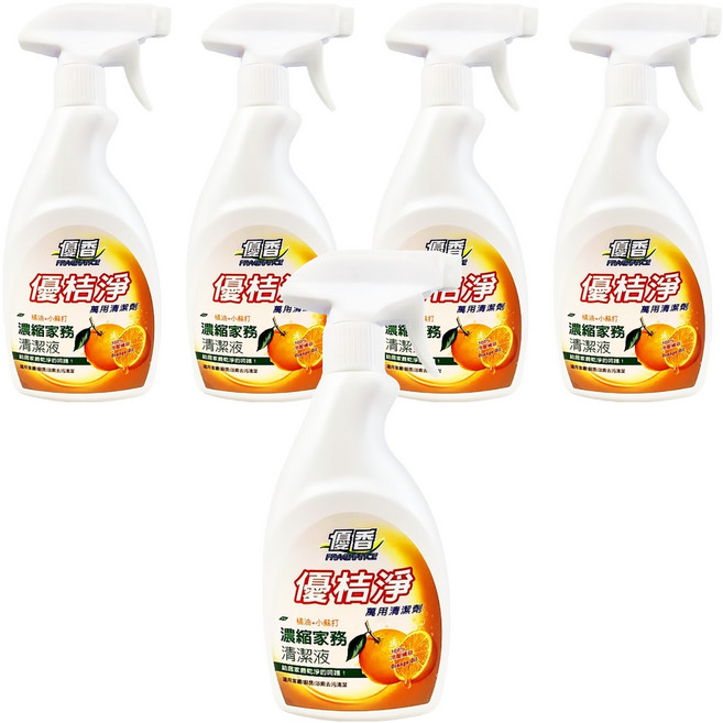 FRAGRANCE 優香 優桔淨 濃縮家務清潔液, 480ml, 5瓶