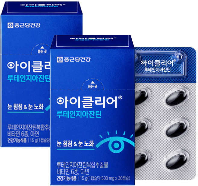 종근당건강 아이클리어 루테인 지아잔틴, 30정, 2개