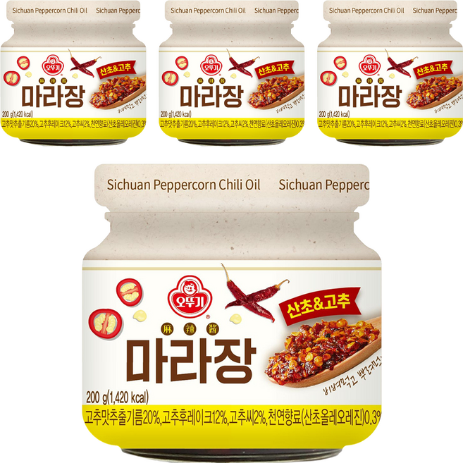 오뚜기 마라장 산초 앤 고추, 200g, 4개