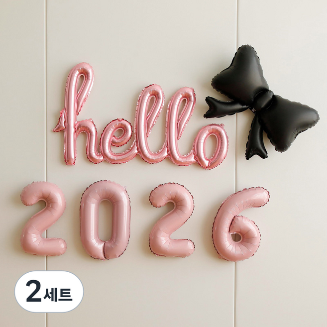 P&B UNITY HELLO U 蝴蝶結氣球組, 06 粉紅色 + 黑色, 2套