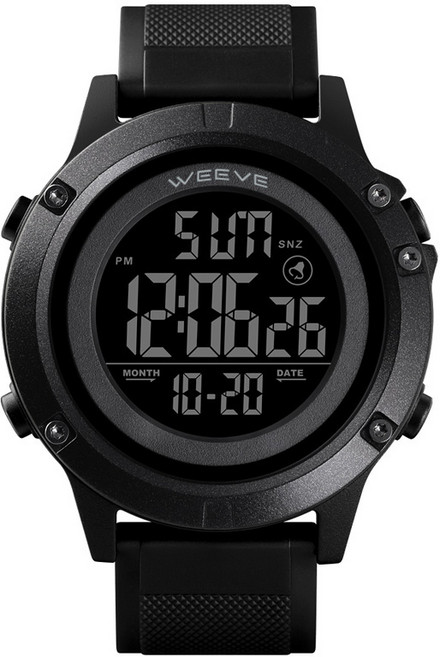 WEEVE 남성 디지털 스포츠 군인 군용 방수 전자손목시계 1508