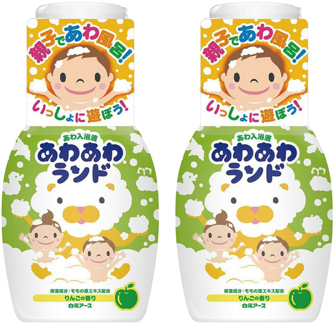 Hakugen Earth 白元 親子同樂 含桃葉精華泡泡入浴劑 蘋果(綠), 300ml, 2瓶