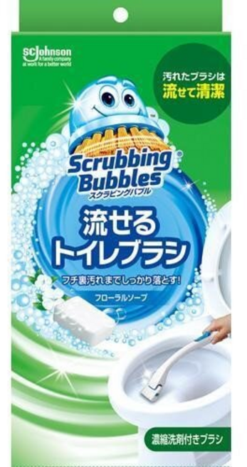 SC Johnson 莊臣 可溶解式含洗劑馬桶刷組, 白色, 1組