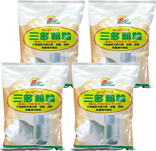 SENTOSA 三多 粉飴 不含脂肪及蛋白質 低糖、低鈉 能量補充食品, 1kg, 4包
