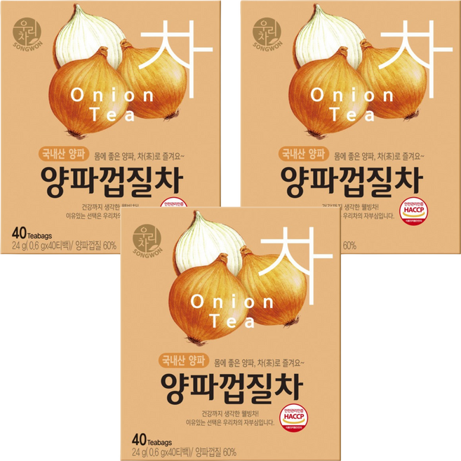 우리차 양파껍질차, 600mg, 40개입, 3개
