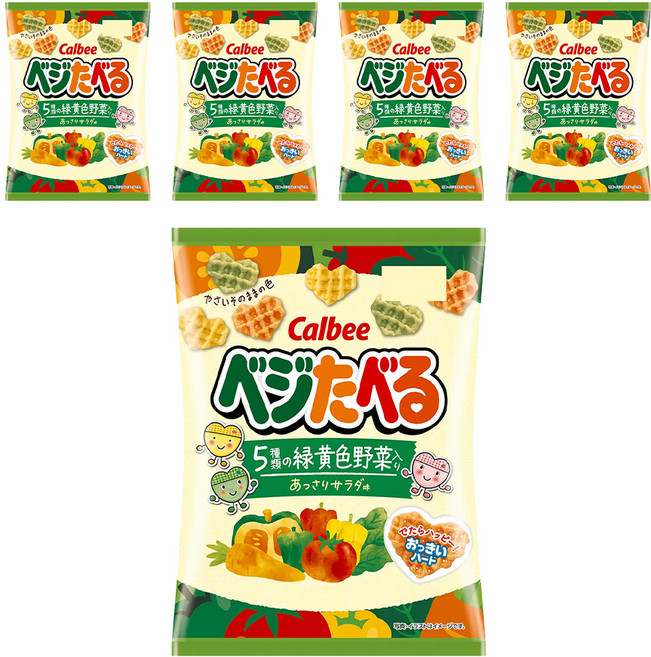 Calbee 卡樂比 Vegetaberu 心型野菜餅, 50g, 5包