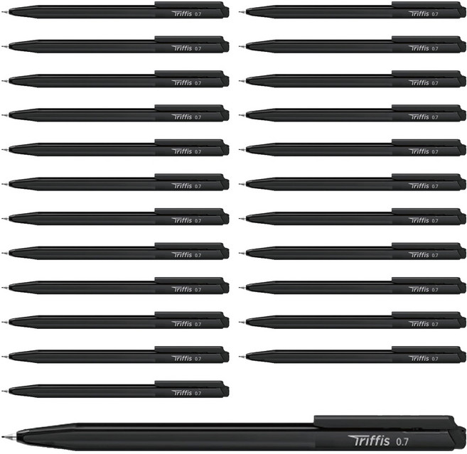 모나미 트리피스 삼각 볼펜 0.7mm, 블랙, 24개