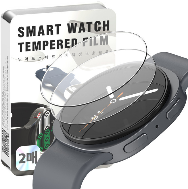 누아트 9H 고강도 풀커버 강화유리 액정보호필름 2p 세트, 투명, 1세트