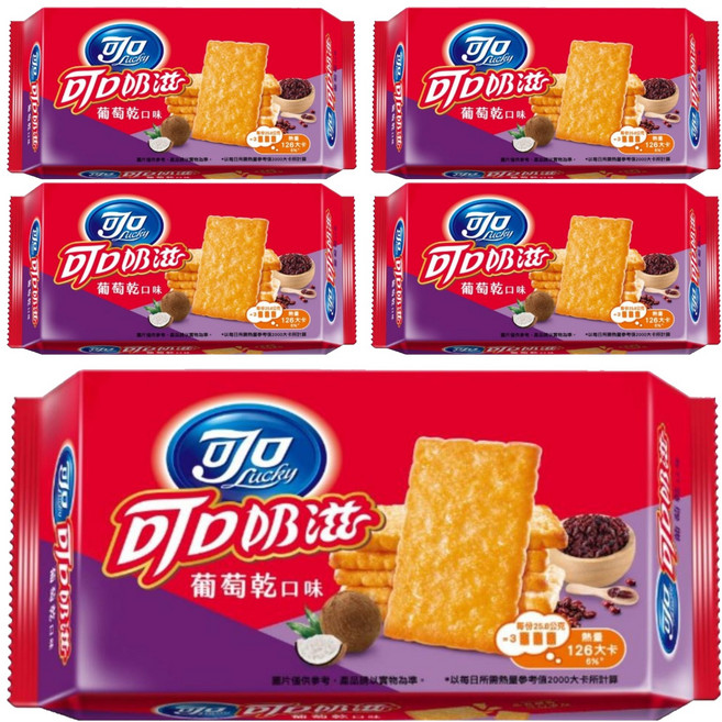 可口 可口奶滋 隨手分享包 葡萄乾口味, 103.2g, 5袋