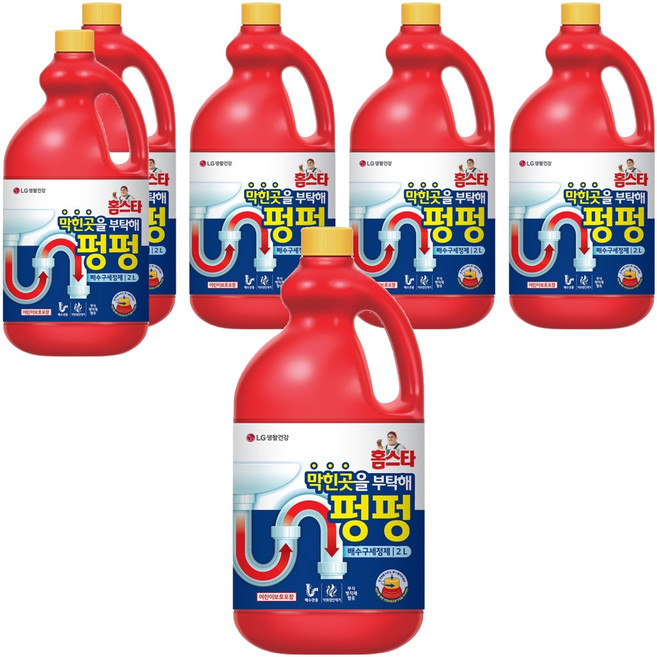 홈스타 막힌곳을 부탁해 펑펑 배수구 세정제, 2L, 6개