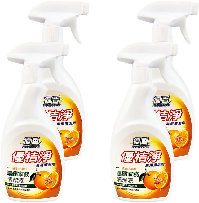 FRAGRANCE 優香 優桔淨 濃縮家務清潔液, 480ml, 4瓶