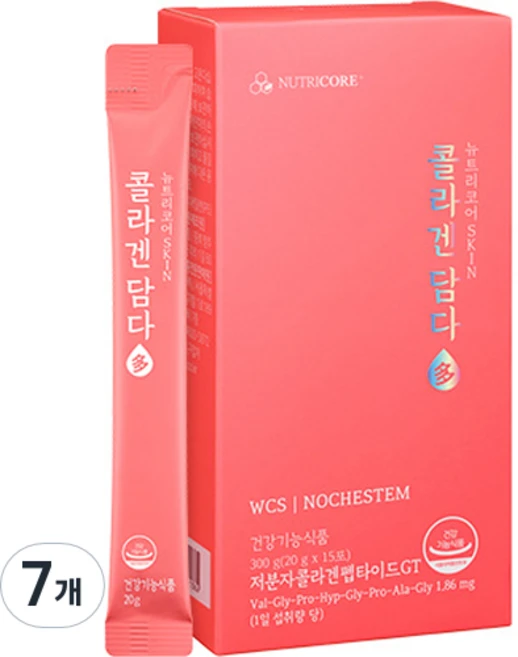 뉴트리코어 WCS NOCHESTEM 콜라겐담다 GT 15p, 300g, 7개 - 쿠팡