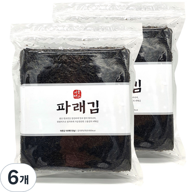 청산에 파래김 100p, 120g, 6개