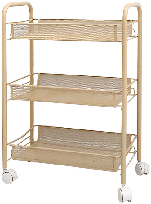 MYUMYUMYU 沐慕家居 置物小推車 45 x 27 x 63cm, 3層, 奶茶色