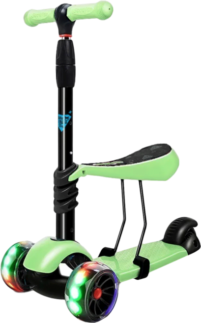 Jane&Nini Toy 2合1兒童滑板車 室內滑步車 2~14歲 承重25kg, 綠, 1台