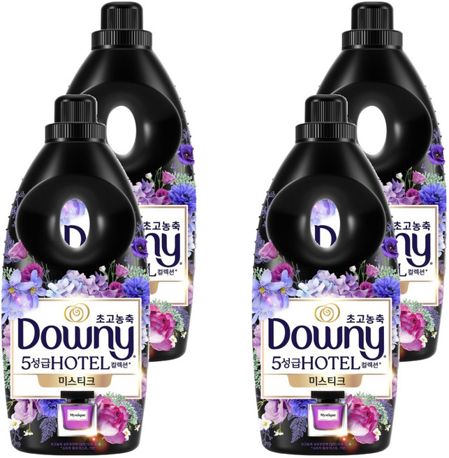 다우니 초고농축 호텔 컬렉션 섬유유연제 미스티크 본품, 1L, 4개