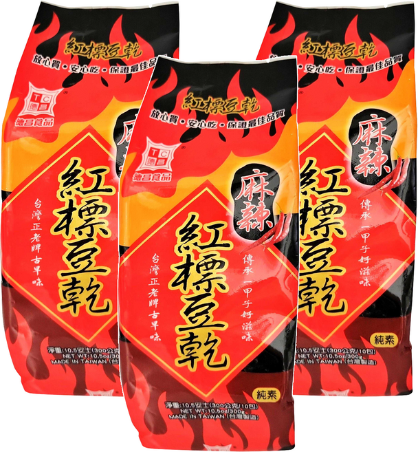 德昌 麻辣紅標豆乾 10包, 300g, 3袋