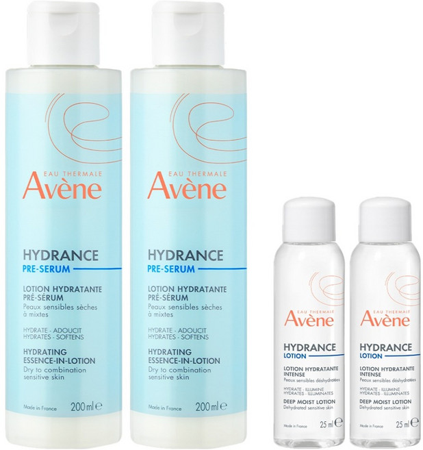 아벤느 이드랑스 온천수 수분 부스팅 에센스 인 로션 200ml + 딥 모이스트 로션 25ml 세트, 2세트