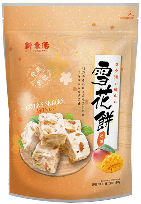 新東陽 雪花餅 芒果, 180g, 1包