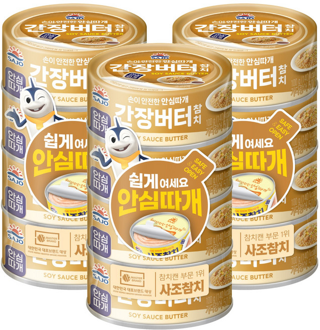 사조참치 간장버터 안심따개, 100g, 12개