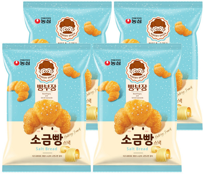 농심 빵부장 소금빵, 55g, 4개
