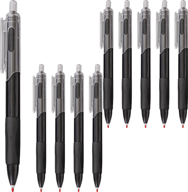 퀸코 심플 젤 볼펜 0.5mm, 블랙, 10개