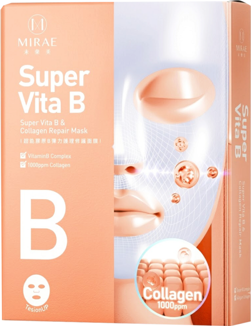 MIRAE 未來美 超能膠原B彈力護理修護面膜 108ml, 4入, 1組